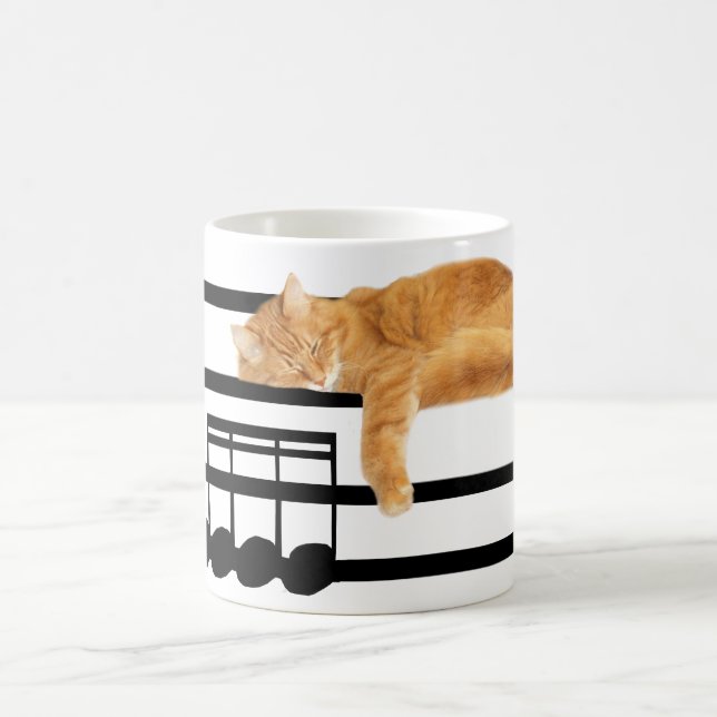 Musikalische Tabby-Miezekatzekatze Kaffeetasse (Mittel)