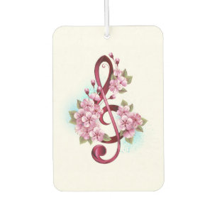 Musikalische Tischtennisnotizen mit Sakura-Blume Autolufterfrischer
