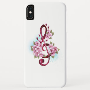 Musikalische Tischtennisnotizen mit Sakura-Blume Case-Mate iPhone Hülle