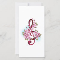Musikalische Tischtennisnotizen mit Sakura-Blume