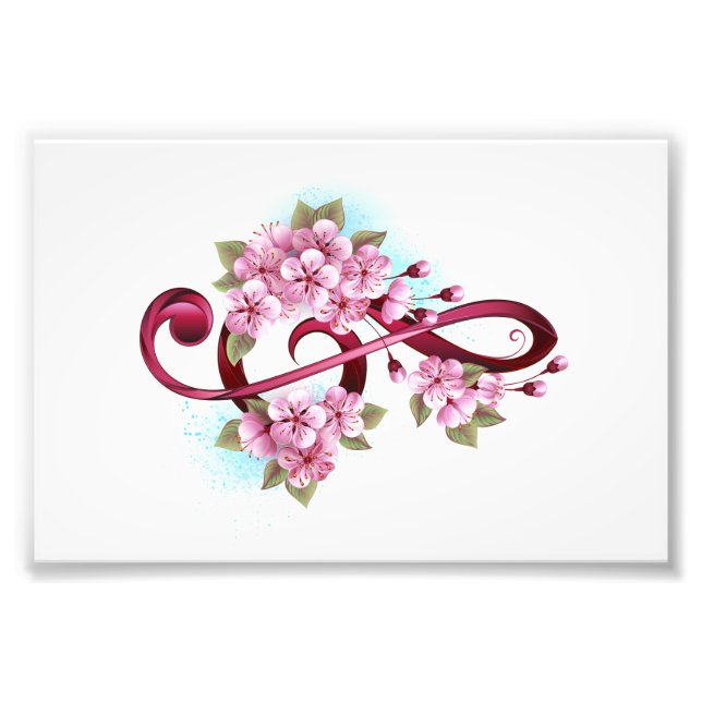 Musikalische Tischtennisnotizen mit Sakura-Blume Fotodruck (Vorne)