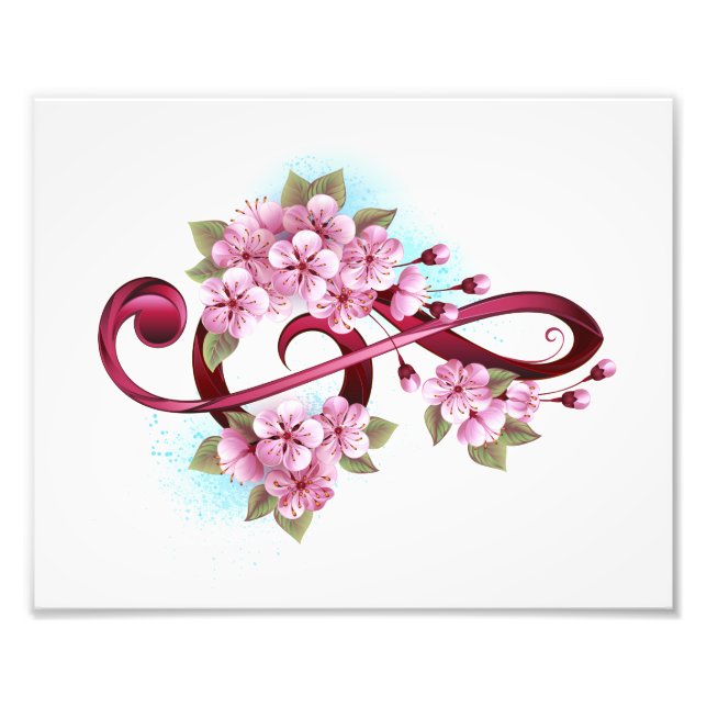Musikalische Tischtennisnotizen mit Sakura-Blume Fotodruck (Vorne)