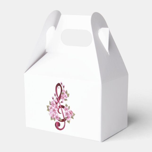 Musikalische Tischtennisnotizen mit Sakura-Blume Geschenkschachtel (Vorderseite)