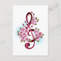 Musikalische Tischtennisnotizen mit Sakura-Blume