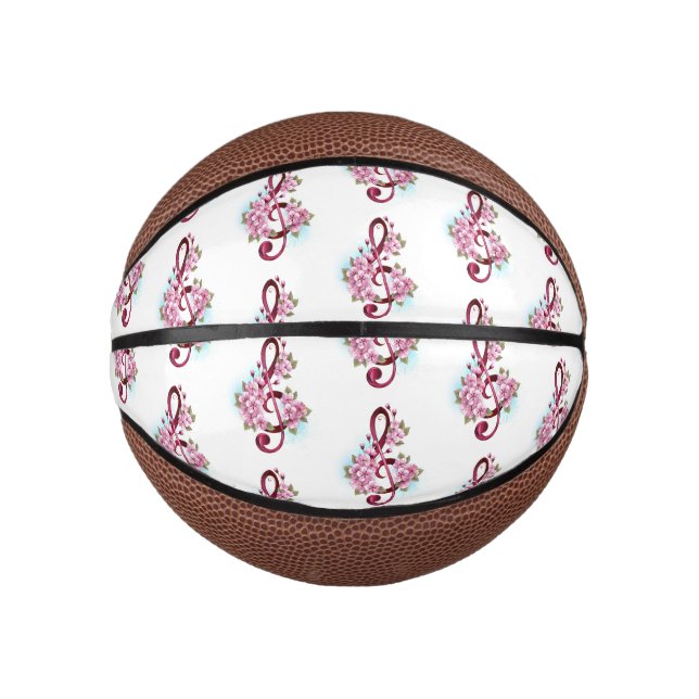 Musikalische Tischtennisnotizen mit Sakura-Blume Mini Basketball (Vorderseite)