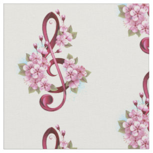 Musikalische Tischtennisnotizen mit Sakura-Blume Stoff