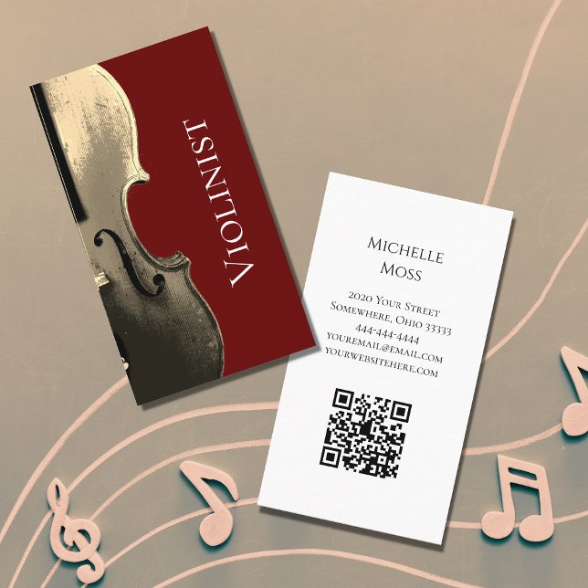 Musikalische Violine Performer QR-Code Minimalisti Visitenkarte (Von Creator hochgeladen)