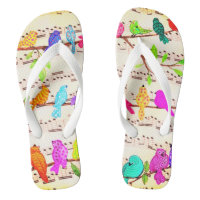 Musikalische Vögel Flip Flops