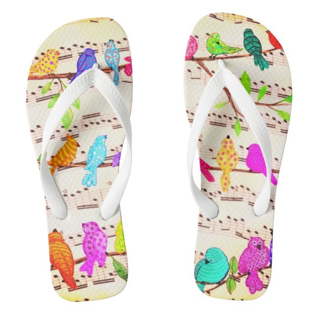 Musikalische Vögel Flip Flops (Fußbett)