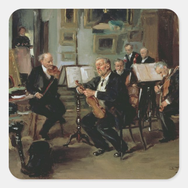 Musikalischer Abend, 1906 Quadratischer Aufkleber (Vorderseite)