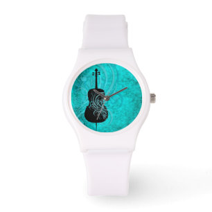 Musikalischer aquamariner Cello Armbanduhr