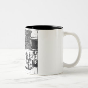 Musikalischer Baum des Vogelliedes, erschienenes Zweifarbige Tasse