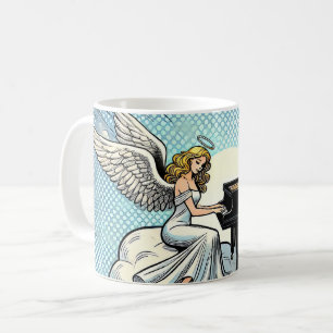 Musikalischer Engel am Klavier Kaffeetasse