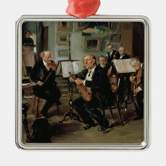 Musikalischer Evening, 1906 Silbernes Ornament (Vorne)