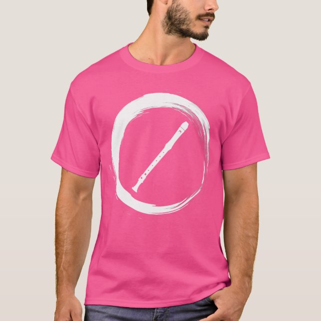 Musikalischer Instrumentenrekorder Flute Musiker T-Shirt (Vorderseite)