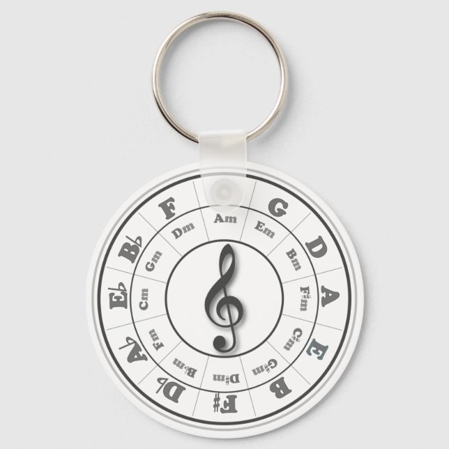 Musikalischer Kreis der Fünftel Schlüsselanhänger (Vorderseite)