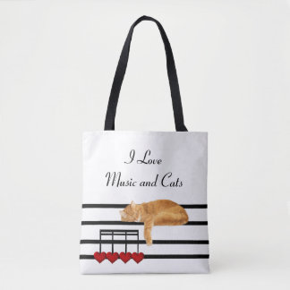 Musikalischer orange Tabby Tasche