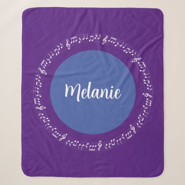 Musikalischer Sherpa-Blanket - individueller Name Sherpadecke (Vorderseite)