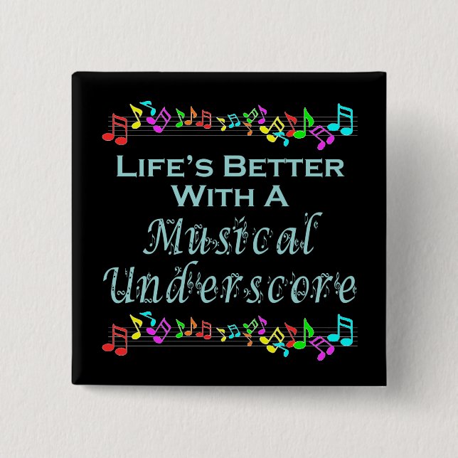 Musikalischer Unterstreichens-Knopf Button (Vorderseite)