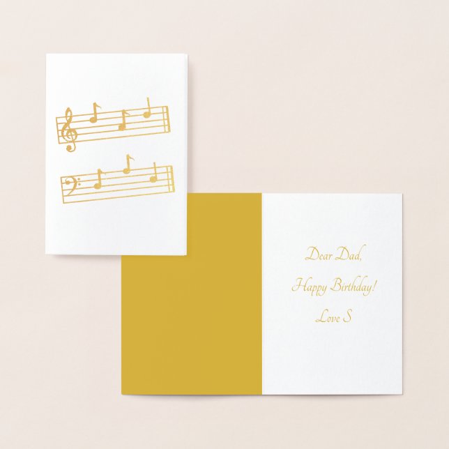 MUSIKALISCHER VATER NOTES TREBLE BASS CLEF STAVES  FOLIENKARTE (Anzeige)