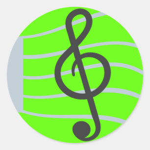 Musikalisches Blatt Emoji Runder Aufkleber