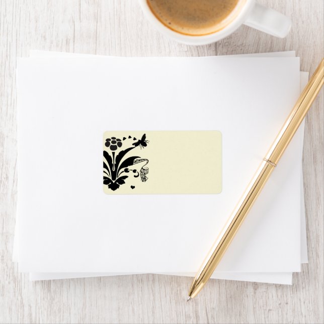 Musikalisches Bumble Bee Damask Adressmarken Adressaufkleber (Insitu)