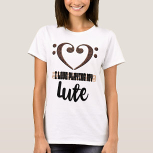 Musikalisches Herz in Bassschlüssel Ich liebe es,  T-Shirt