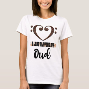 Musikalisches Herz in Bassschlüssel Ich liebe es,  T-Shirt