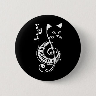 Musikalisches Katzen-Schlüssel Musik-Tierliebhaber Button