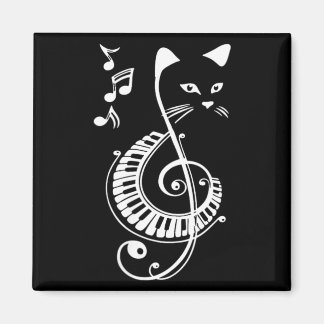 Musikalisches Katzen-Schlüssel Musik-Tierliebhaber Magnet