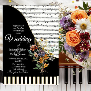 Musikalisches Klavier-Themen-Hochzeitseinladung Einladung