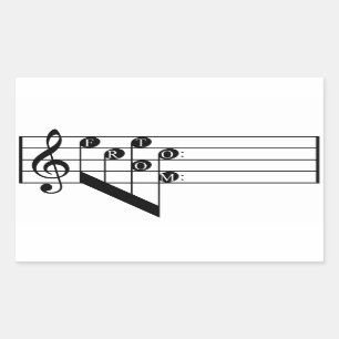 Musikalisches Personaldreifacher Clef von zum Rechteckiger Aufkleber
