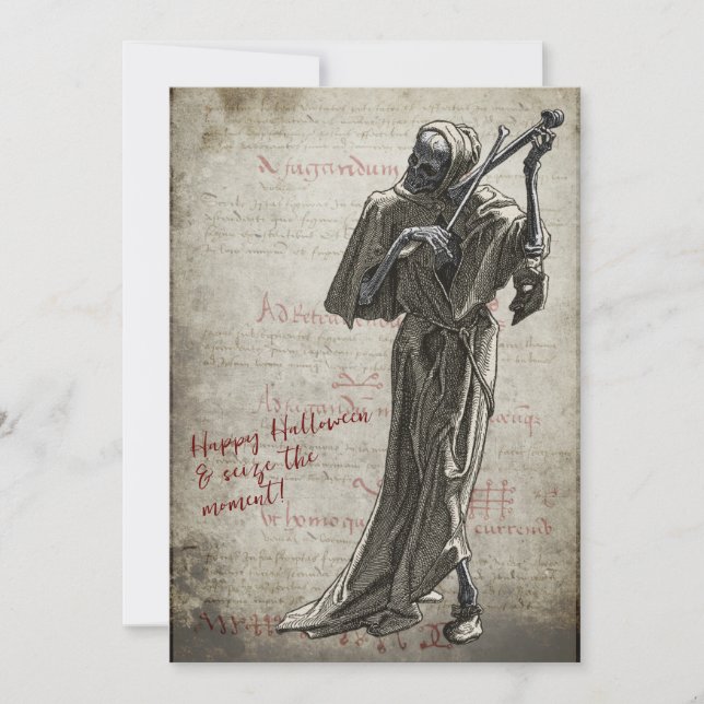 Musikalisches SterbeHalloween Feiertagskarte (Vorderseite)