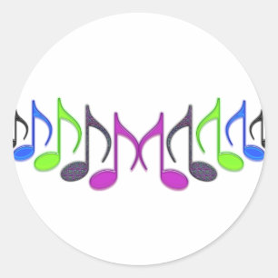 Musikalisches Symbol "M " Runder Aufkleber