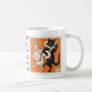 Musikalisches Tanzkaninchen und Katze  Kaffeetasse