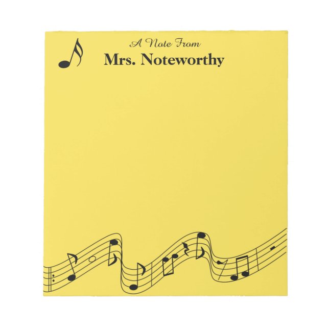 Musikalisches Thema, 40 Seiten Notepad Personalisi Notizblock (Vorderseite)