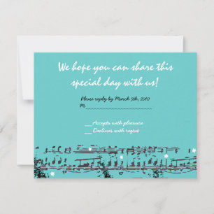 MUSIKANISCHE HINWEISE & STARS Bar Bat Mitzvah Einl RSVP Karte