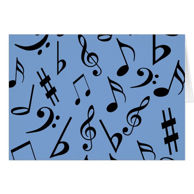 Musikanmerkarte - Blau (Vorderseite (Horizontal))