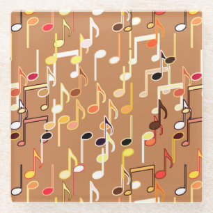 Musikanmerkungen drucken - Caramel Tan, Multi Glasuntersetzer