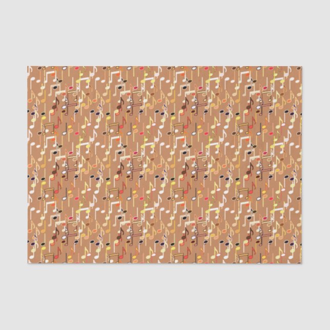 Musikanmerkungen drucken - Caramel Tan, Multi Seidenpapier (Vorderseite)
