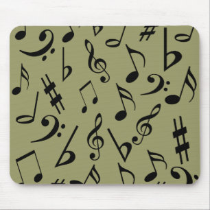 Musikanmerkungen Mousepad - Grün von hellen Olive