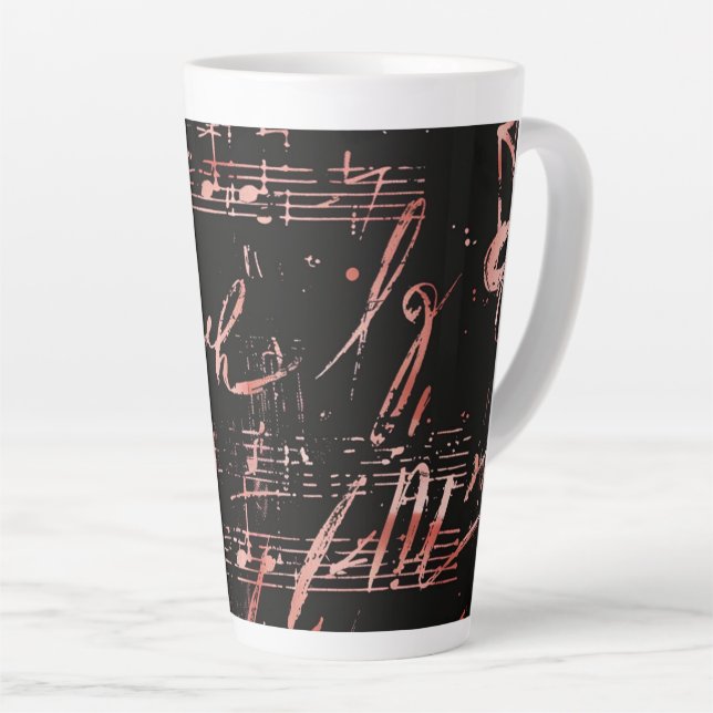 Musikannahmen in Rose Gold große Tasse (Rechte Ecke)