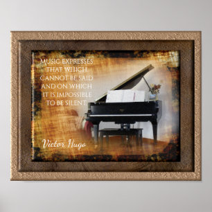 Musikausdruck -- Victor Hugo Zitat - Kunst Druck Poster