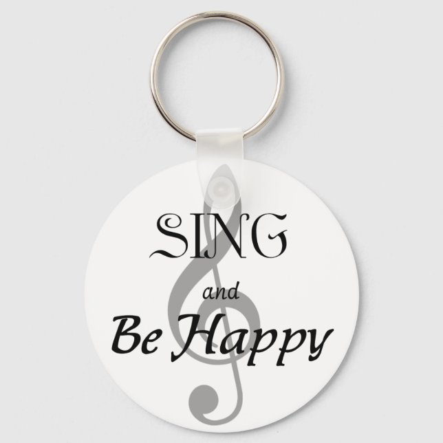 Musikausdrücke "SING and Be Happy" Schlüsselanhänger (Vorderseite)