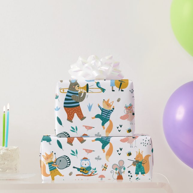 Musikband Woodland Geschenkpapier (Partygeschenke)