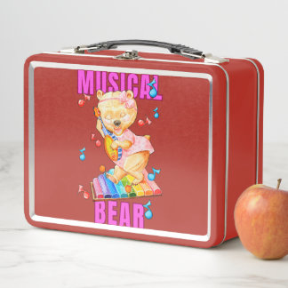 Musikbär für Kinder Metall Brotdose
