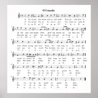 Musikblatt der kanadischen National Anthem O' Cana