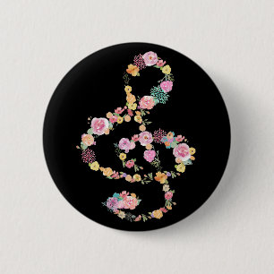 Musikblumenkernspalte auf schwarz button
