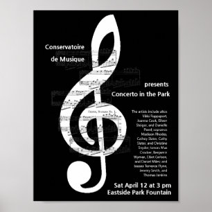 Musikchor Konzert Treble Clef Werbeplakat Poster