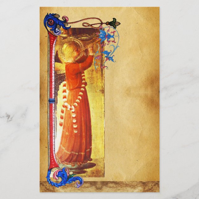 MUSIKCHRISTMAS ANGEL FLORAL PARCHERING BRIEFPAPIER (Vorderseite)